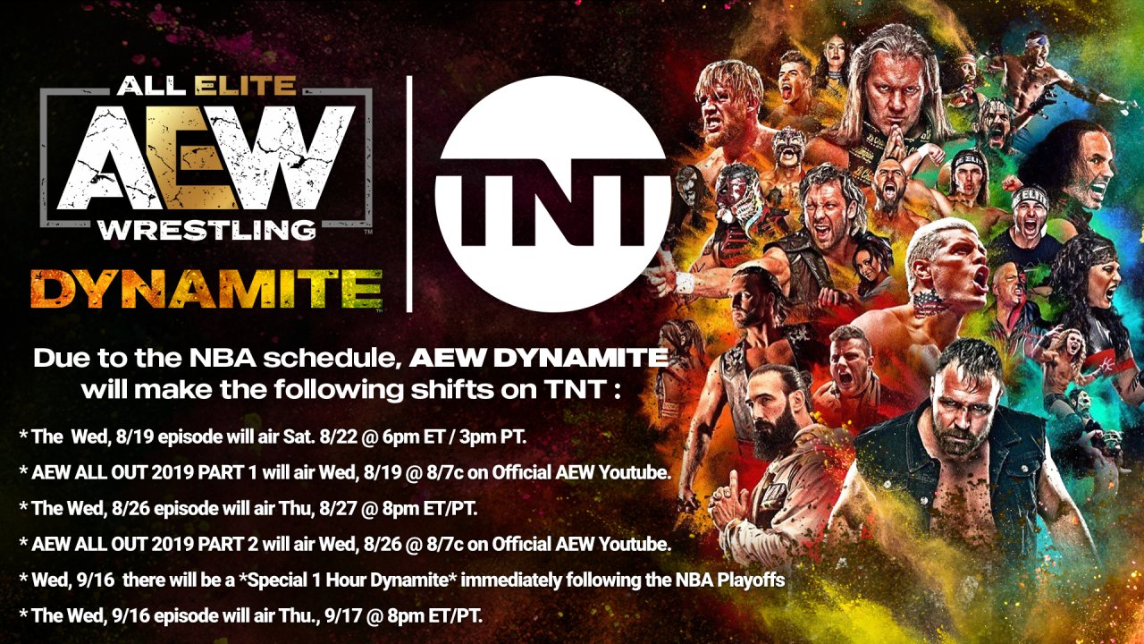 AEW confirms changes to TNT schedule during NBA playoffs