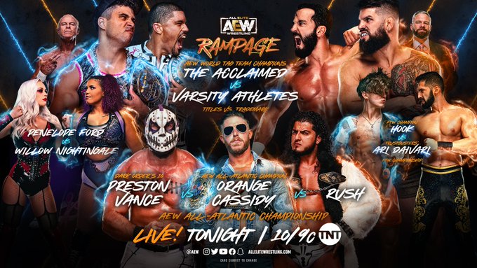 AEW Rampage Notes: Orange Cassidy, The Acclaimed and Hook all retain,  Willow is All Elite