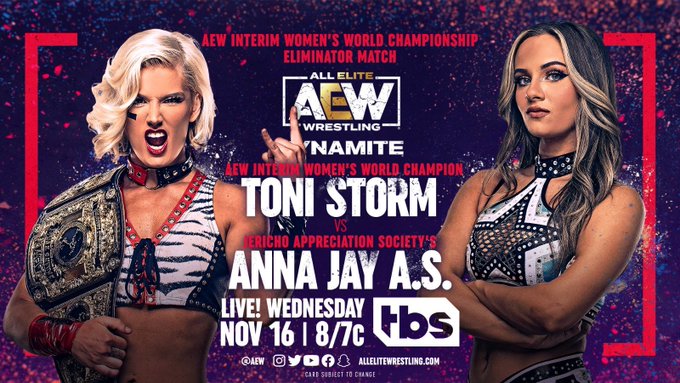 Anna Jay replaces The Bunny against Toni Storm on Dynamite