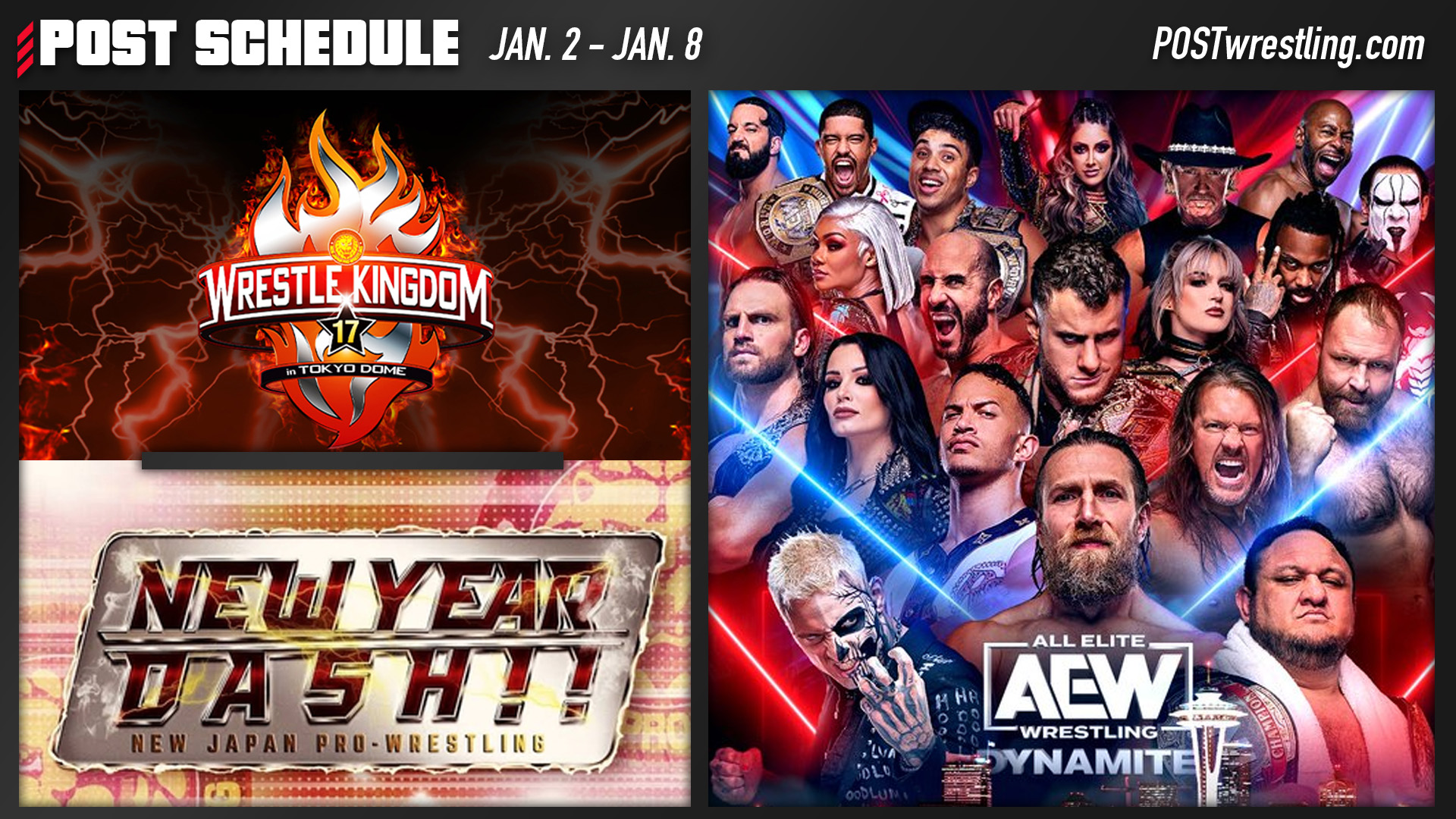 POST SCHEDULE Wrestle Kingdom, New Year Dash, Battle of the Belts & more