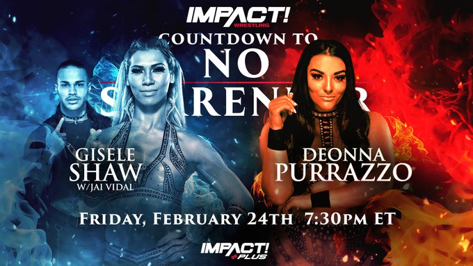 Deonna Purrazzo taking on Gisele Shaw on IMPACT Wrestling No Surrender ...