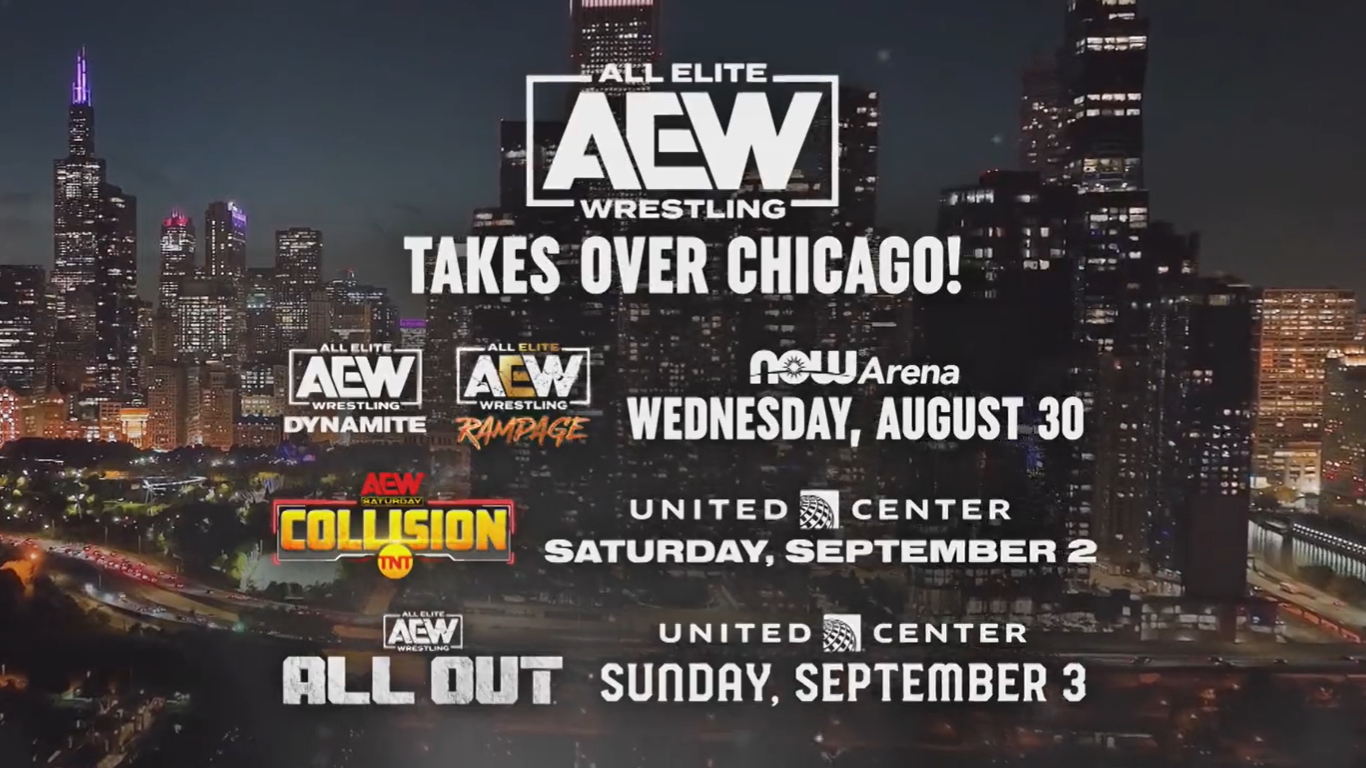 AEW All Out taking place September 3rd from United Center in Chicago