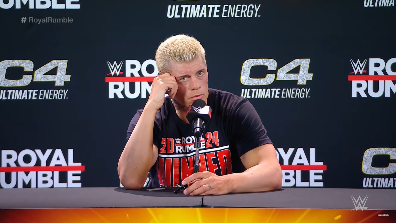 WWE Royal Rumble press conference notes Cody Rhodes is asked about