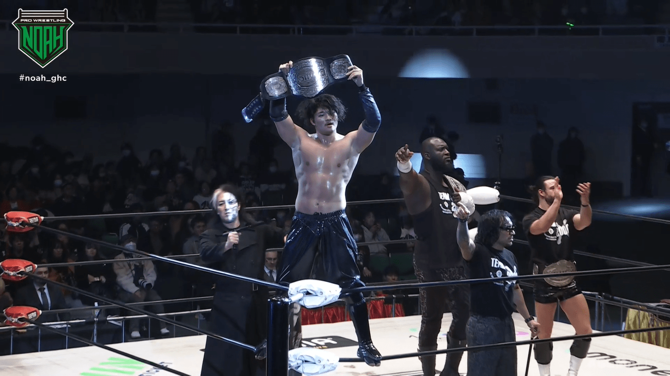 OZAWA def. Kaito Kiyomiya to GHC Heavyweight Champion at NOAH